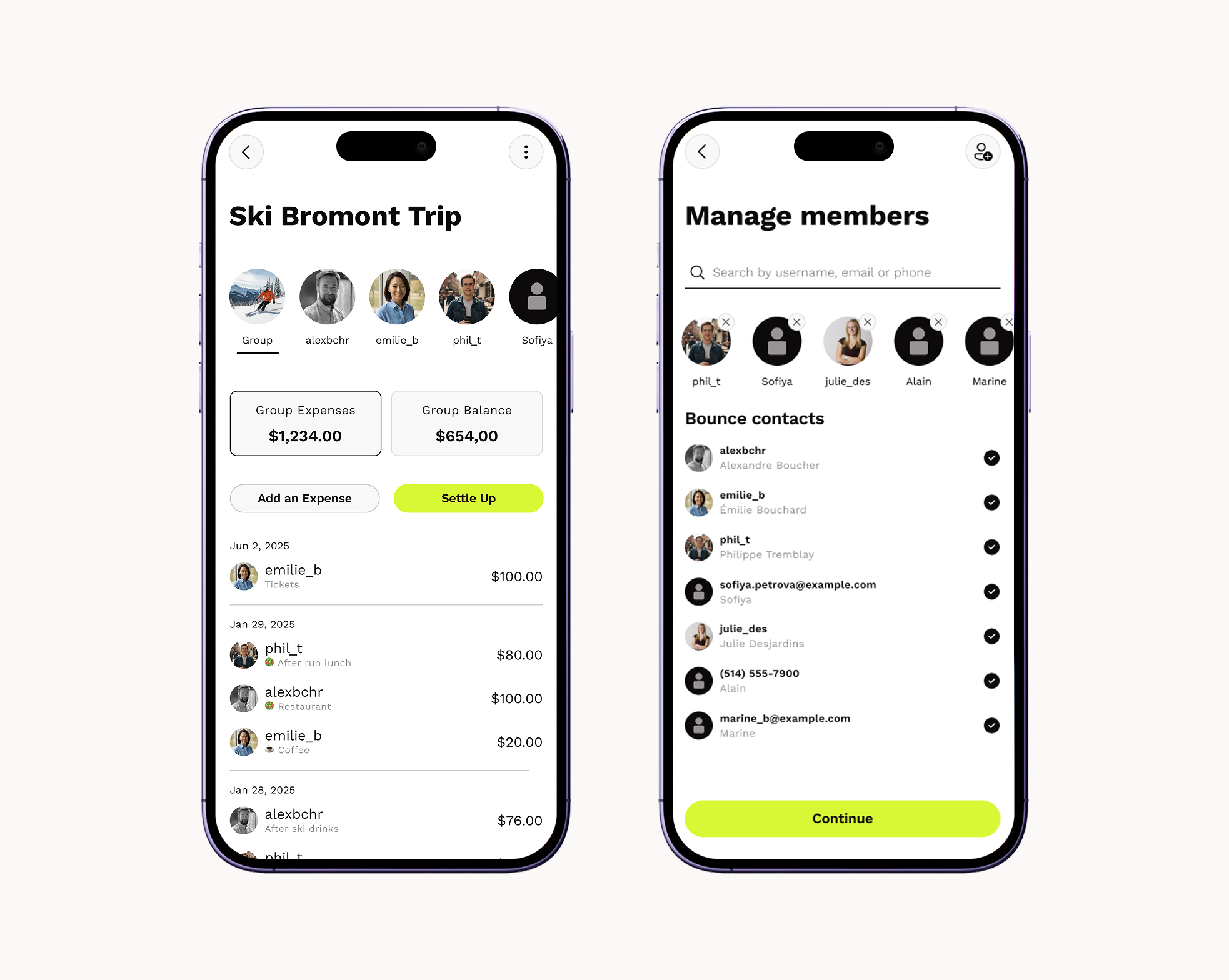 Bounce — gestion des dépenses partagées avec Groups